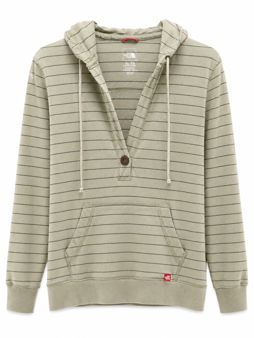 Vintage The North Face Sage Green Striped Hooded Pullover